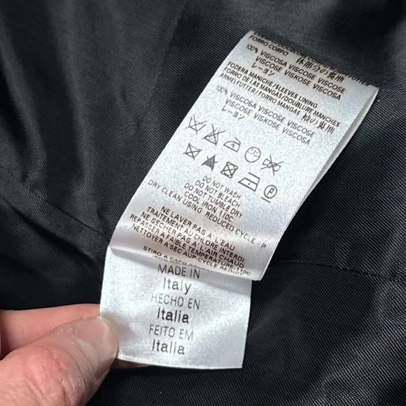 Alexander McQueen Wool Cotton Blue Striped Logo Patch Blazer Jacket Womens 40 - Picture 10 of 11